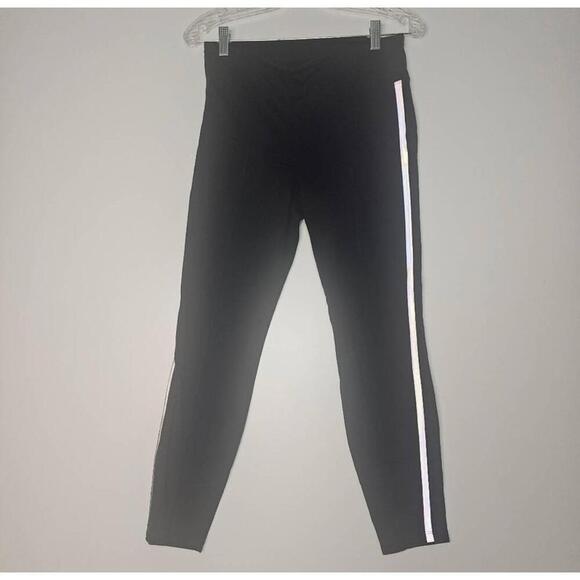 Athleta Black 7/8 Metro Side Stripe Tights Pull On Leggings Medium - Picture 2 of 7